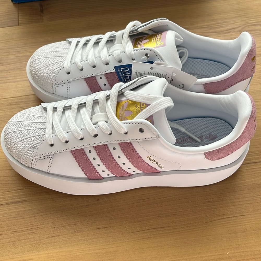Adidas Originals Superstar bold sneakers. Pink. Size 6.5. New! - Picture 2 of 6